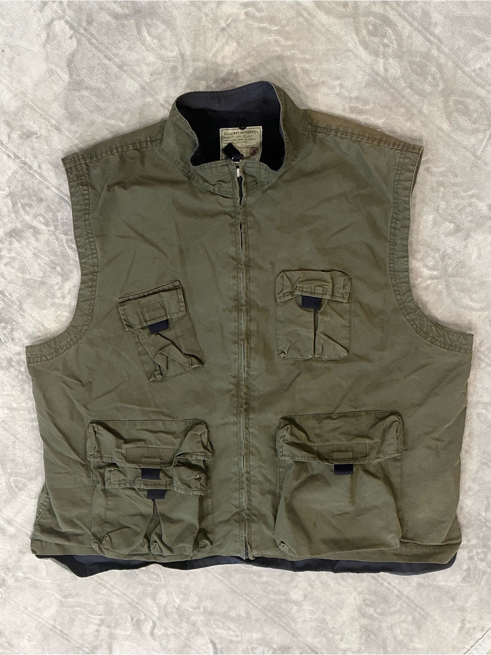 Bugle Boy Authentics Hunting Fishing Photography Vest M Green Full Zip Pockets